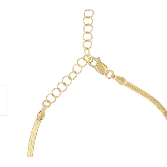 2mm Herringbone Necklace | Yellow Gold Plated 925 Sterling Silver - Picture 15 of 15